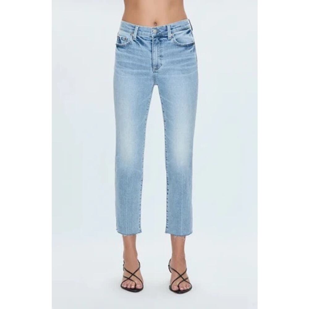 NWT Pistola Monroe Crop High Rise Cigarette Crop Jean Strive Light Wash Blue 26